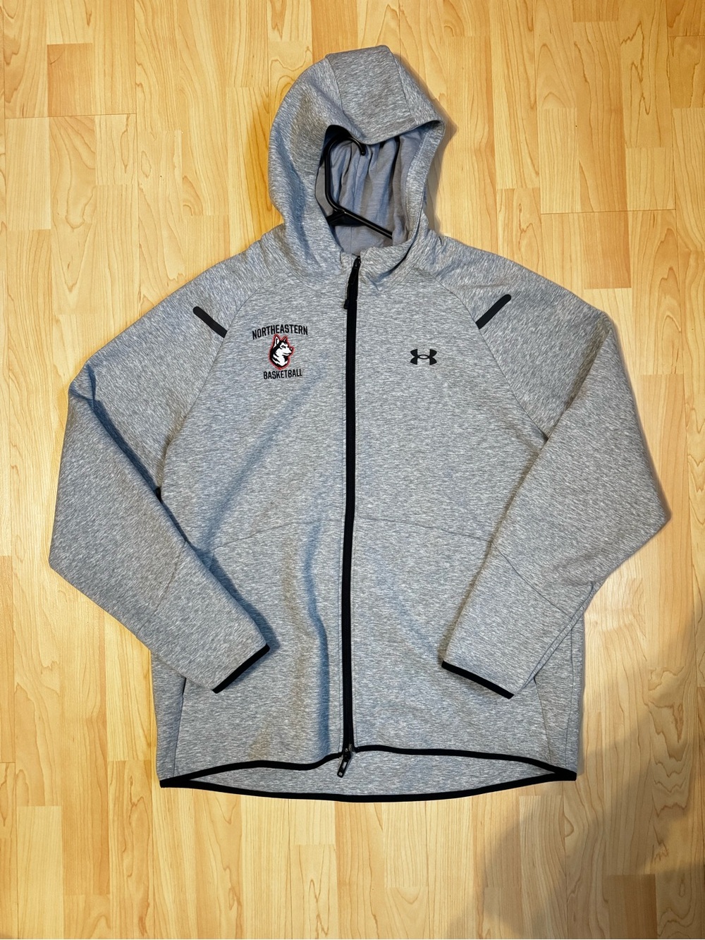Under Armour Grey Northeastern Basketball Full-Zip Hoodie